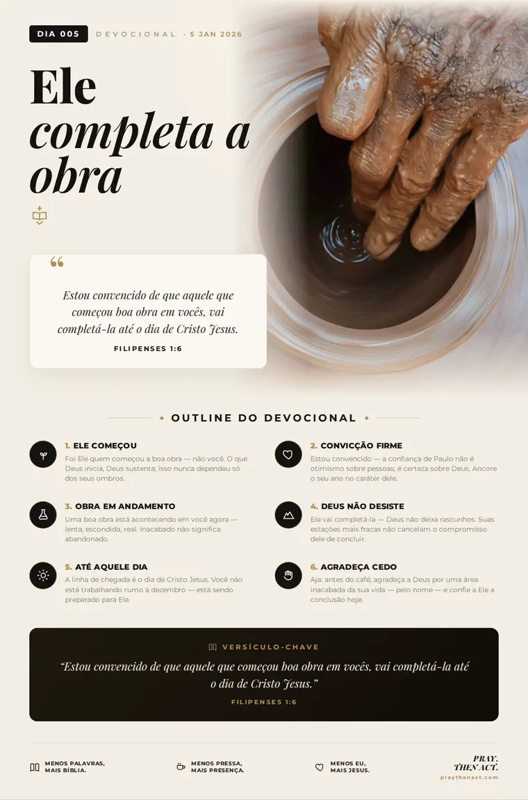 Dia 005 — Ele completa a obra
