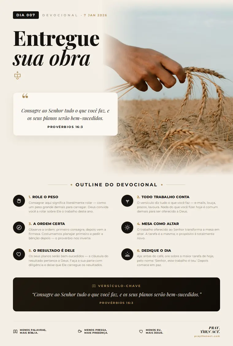 Dia 007 — Entregue sua obra