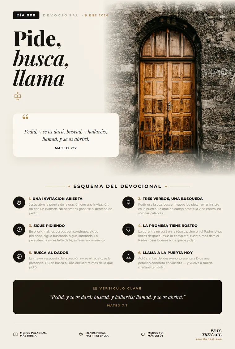 Día 008 — Pide, busca, llama
