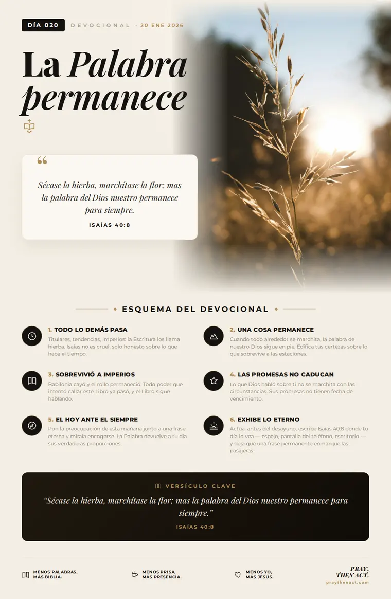 Día 020 — La Palabra permanece
