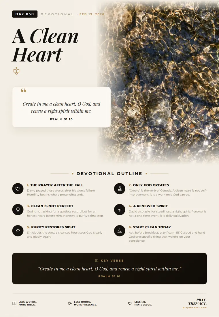 Day 050 — A Clean Heart