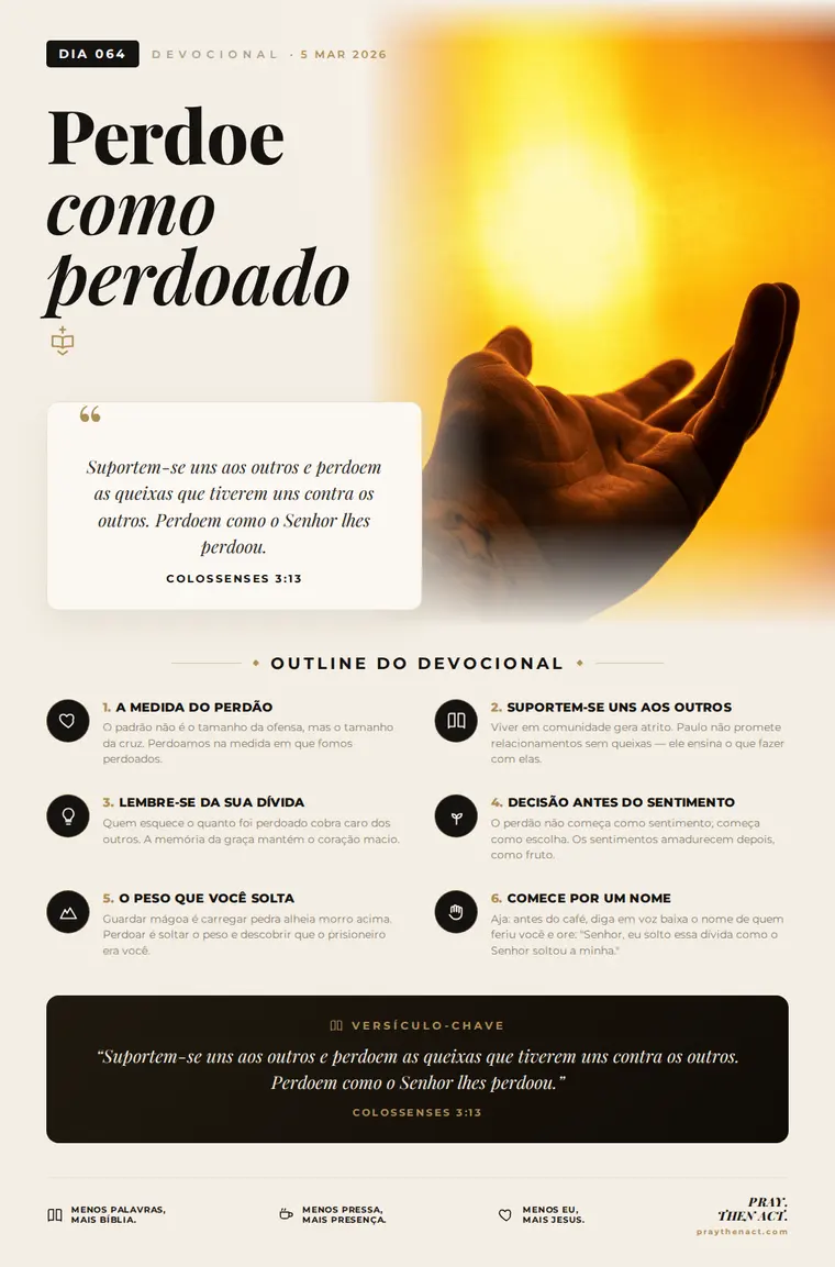 Dia 064 — Perdoe como perdoado