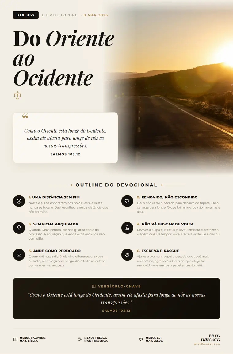 Dia 067 — Do Oriente ao Ocidente