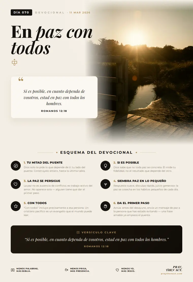 Día 070 — En paz con todos