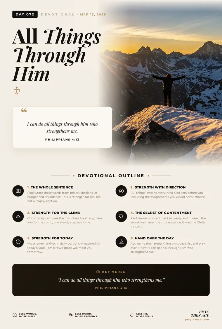 Day 072 — All Things Through Him