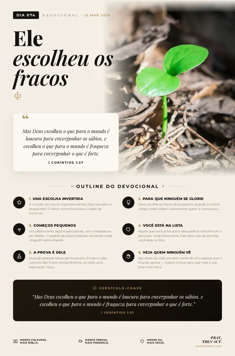 Dia 074 — Ele escolheu os fracos