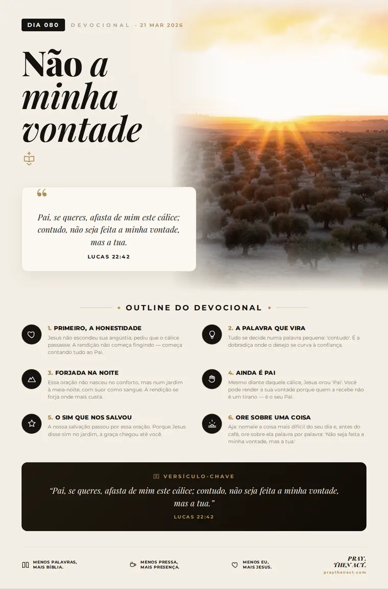 Dia 080 — Não a minha vontade