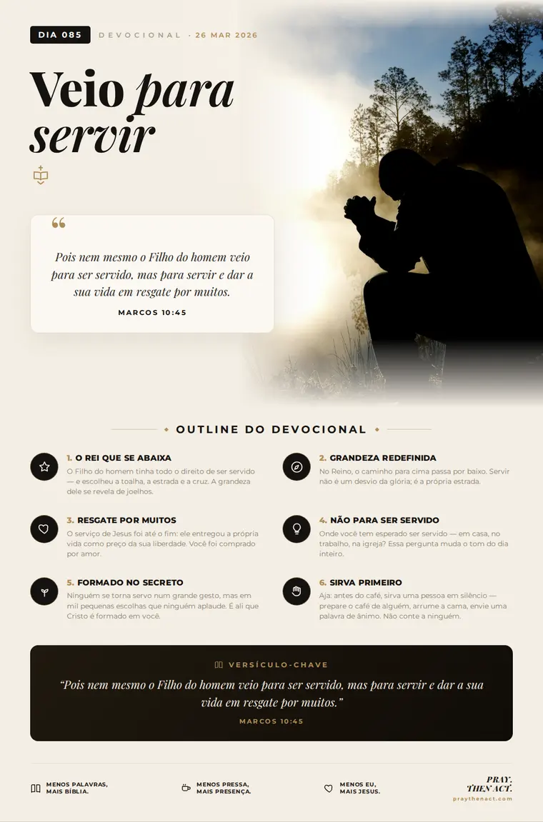 Dia 085 — Veio para servir