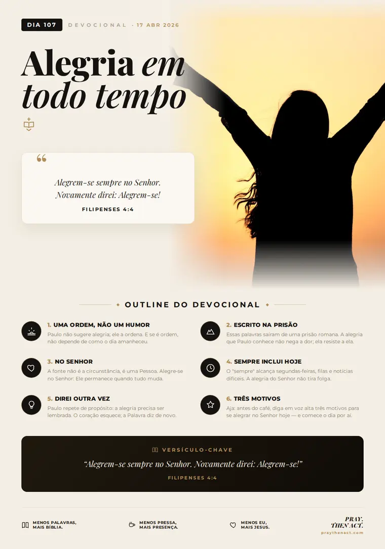 Dia 107 — Alegria em todo tempo