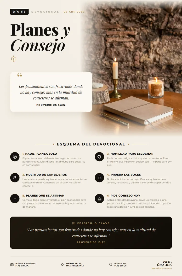Día 116 — Planes y Consejo