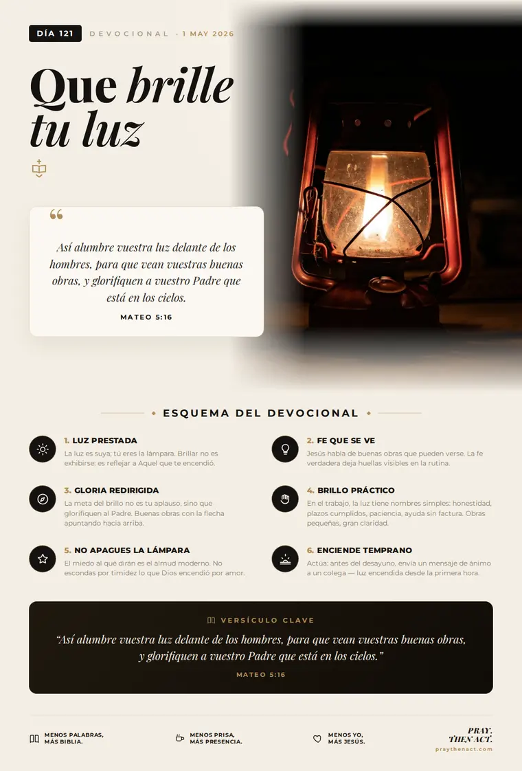 Día 121 — Que brille tu luz