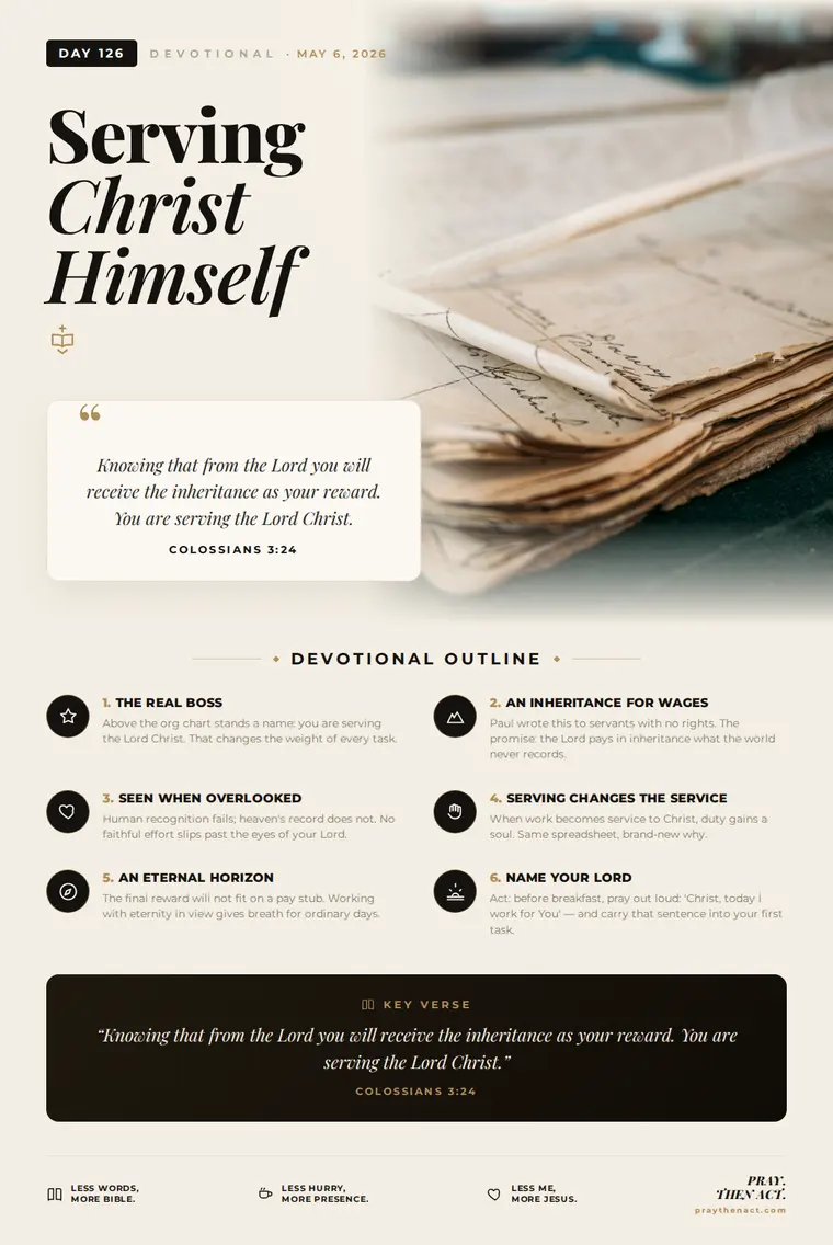Day 126 — Serving Christ Himself
