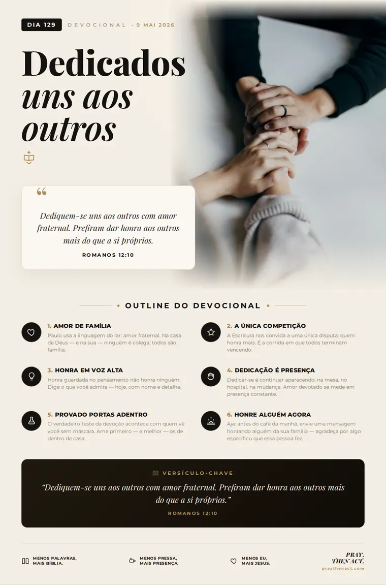 Dia 129 — Dedicados uns aos outros