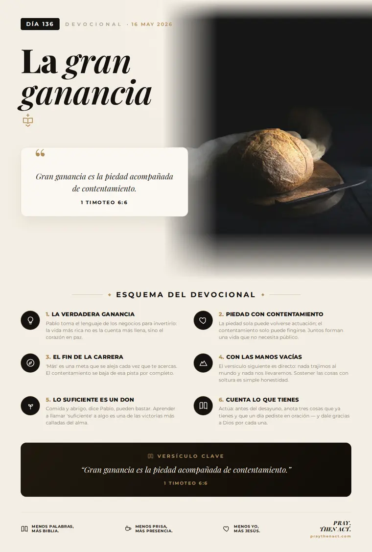 Día 136 — La gran ganancia