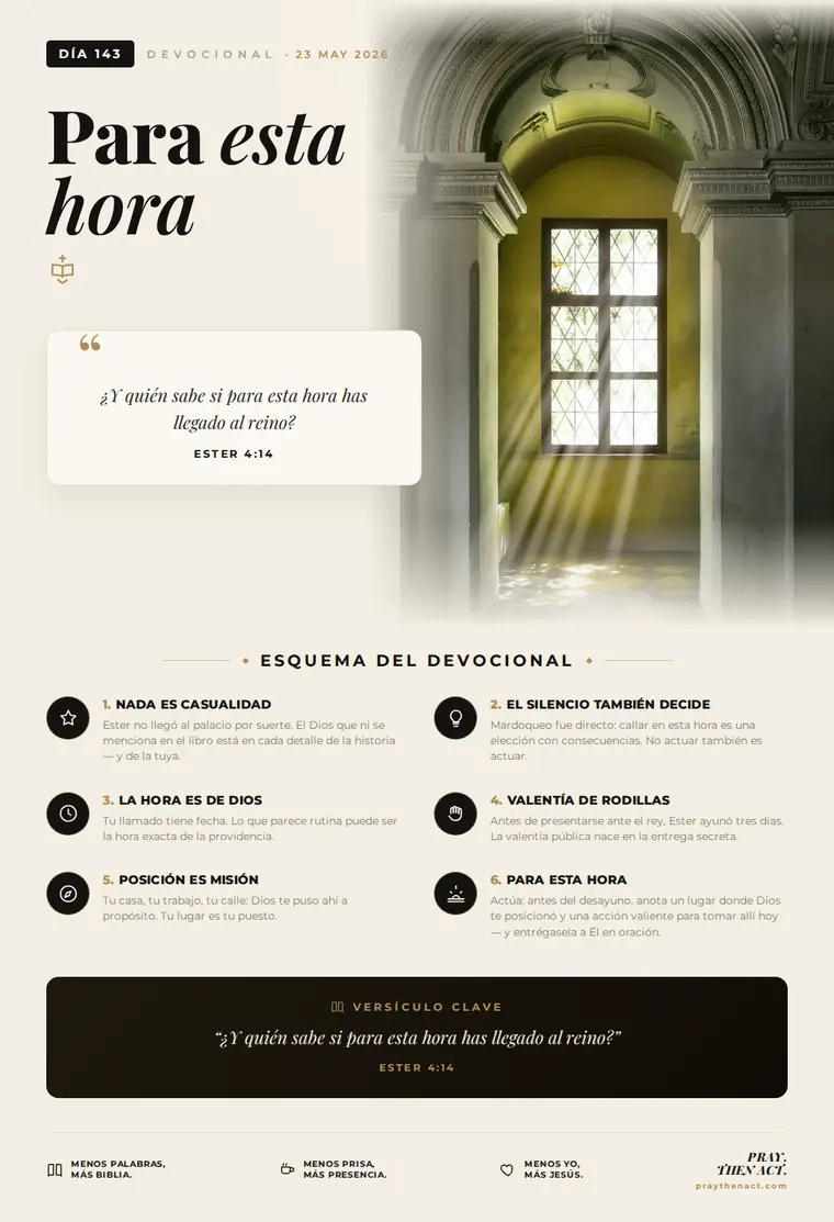 Día 143 — Para esta hora