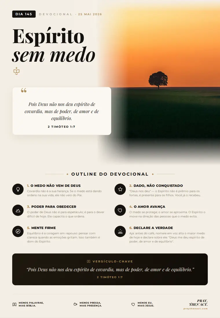 Dia 145 — Espírito sem medo