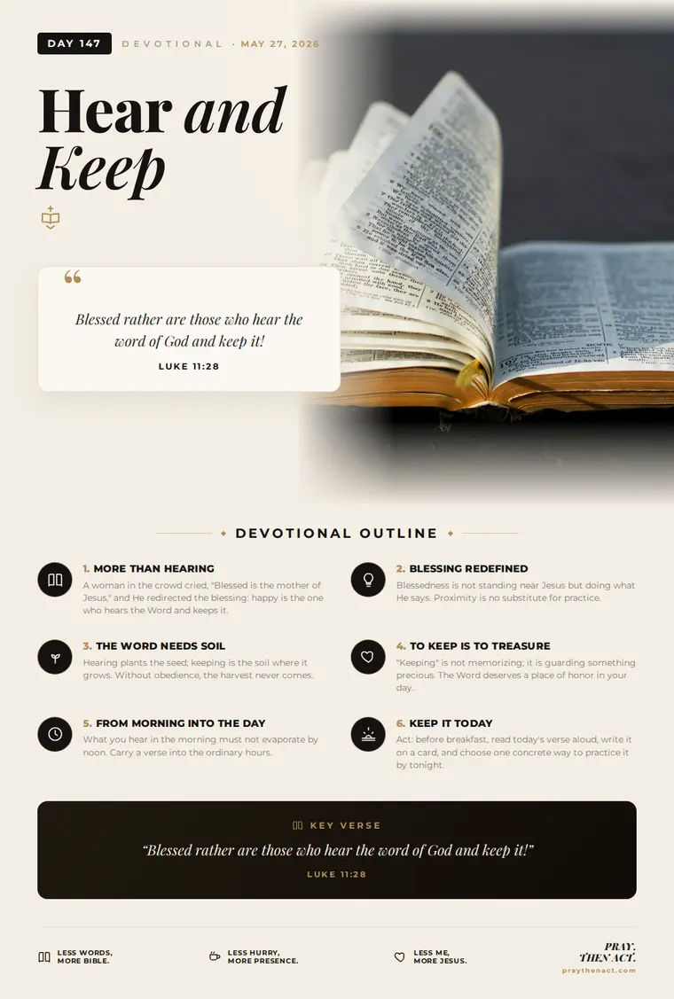 Day 147 — Hear and Keep