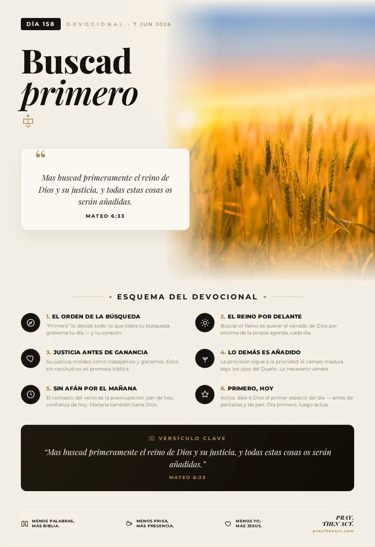 Día 158 — Buscad primero