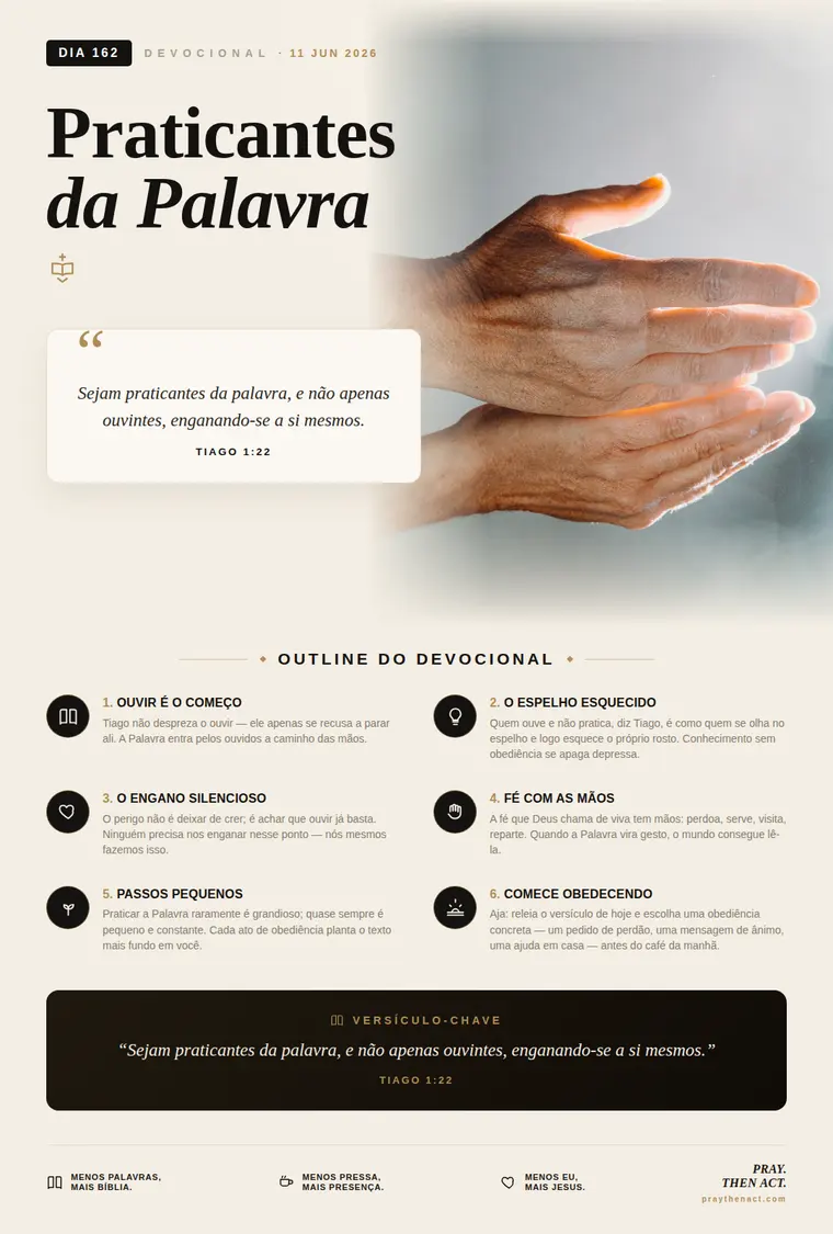 Dia 162 — Praticantes da Palavra